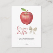 Appel en een strik luier verloting informatiekaartje (Voorkant)