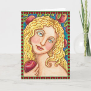 APPEL EN EVE FOLK ART WENSKAART leeg Kaart