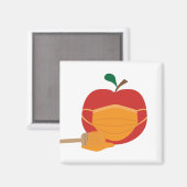 Appel en honing met Oranje gezichtsmasker Magneet (Voorkant / Achterkant)