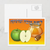 Appel en honing Rosh Hashanah Feestdagenkaart (Voorkant / Achterkant)
