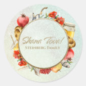 Appel en honing Shana Tova Rosh Hashanah Ronde Sticker (Voorkant)