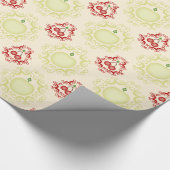  appel en kersen Damask Style Cadeaupapier (Hoek)