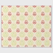  appel en kersen Damask Style Cadeaupapier (Vlak)