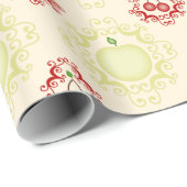  appel en kersen Damask Style Cadeaupapier (Rol Hoek)