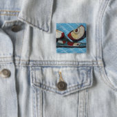 APPEL EN KNIFE ARTWORK VIERKANTE BUTTON 5,1 CM (In situ)