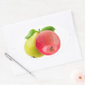 Appel en peren ovale sticker (Envelop)