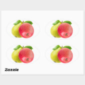 Appel en peren ovale sticker (Vel)