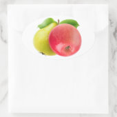 Appel en peren ovale sticker (Tas)