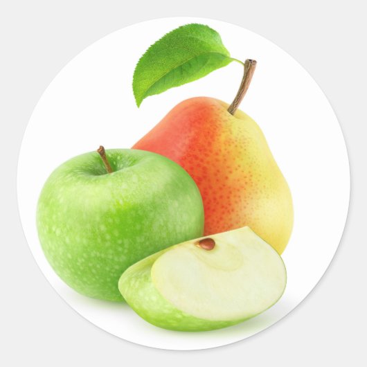 Appel en peren ronde sticker (Voorkant)