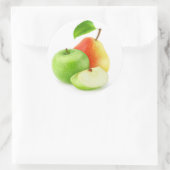 Appel en peren ronde sticker (Tas)