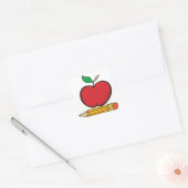 Appel en potlood vierkante sticker (Envelop)