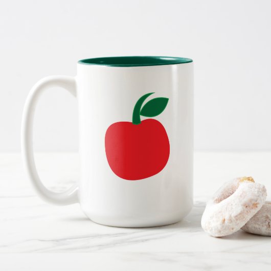 Appel Fruit  Tweekleurige Koffiemok (Met donut)