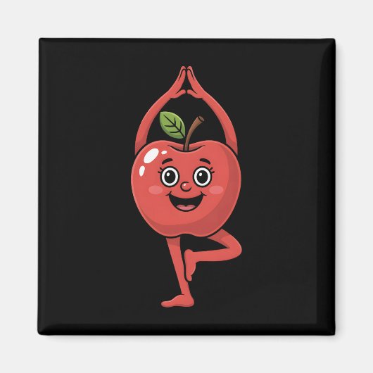 Appel Fruit Yoga Magneet (Voorkant)