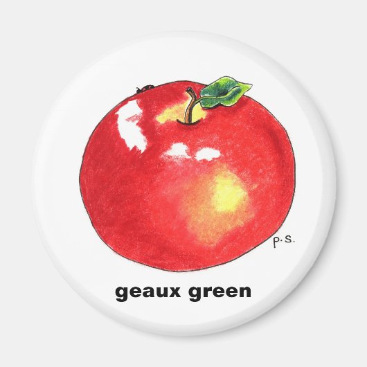 Appel, geaux groen magneet (Voorkant)