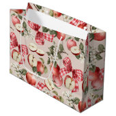 Appel & Gingham Boog Baby Shower Cadeautas (Voorkant Gekanteld)