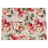 Appel & Gingham Strik Baby Shower Cadeautas (Voorkant)