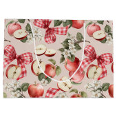 Appel & Gingham Strik Baby Shower Cadeautas (Achterkant)