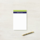 Appel Grn Wht Marokkaans #5 Navy Blauwe Naam Monog Post-it® Notes (Op bureau)