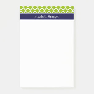 Appel Grn Wht Marokkaans #5 Navy Blauwe Naam Monog Post-it® Notes
