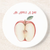 Appel Groen Blad Fruit Zandsteen Onderzetter (Voorkant)