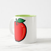 Appel; Groen Tweekleurige Koffiemok (Voorkant links)