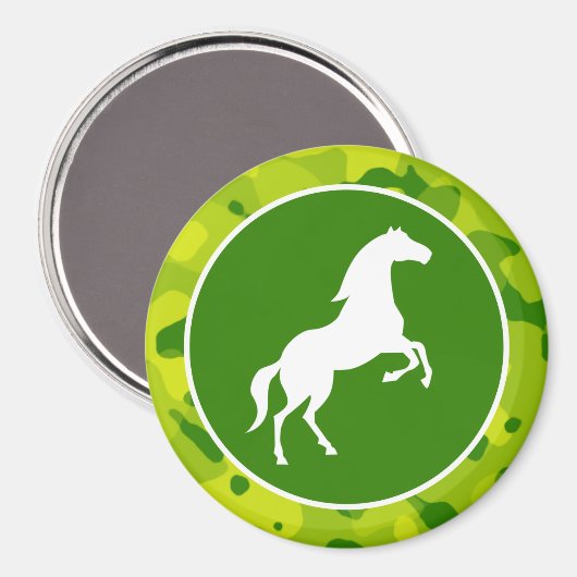 Appel Groene Camo; Paard, Ruitersport Magneet (Voorkant / Achterkant)