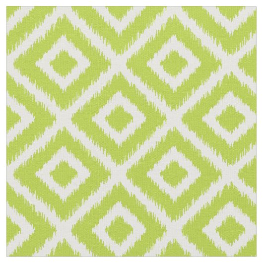 Appel Groene Ikat Diamanten Stof (Close Up)