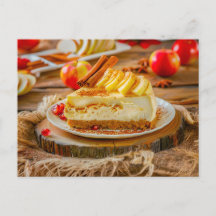 Appel-kaneel cheesecake punt in de herfst