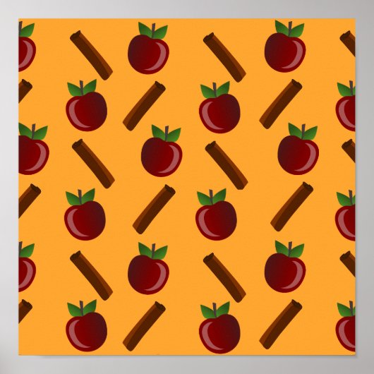 Appel Kaneel Patroon Poster (Voorkant)