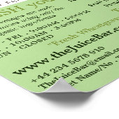 Appel & Komkommer, Juice Bar Adverteren Poster (Hoek)