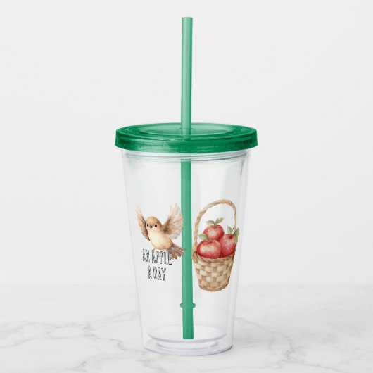 Appel Mand Vogel Acryl Drinkbeker (Voorkant)