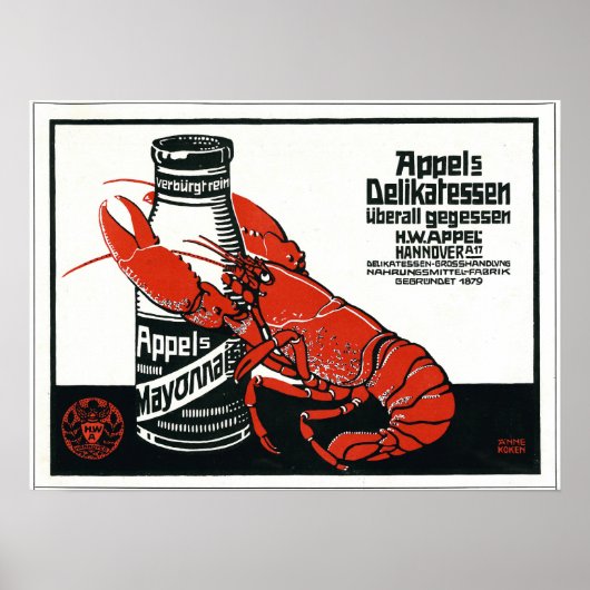  Appel Mayonnaise Advertisement Lobster Poster (Voorkant)