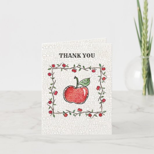 Appel met Vine  Crackle Bedankkaart (Voorkant)