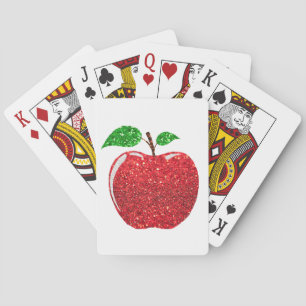 Appel Nep-Rood Glitter Pokerkaarten