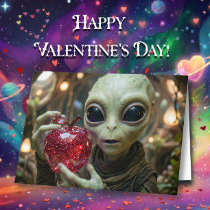 Appel-olutely Van Jou  Grappige Alien Valentijnsda Kaart