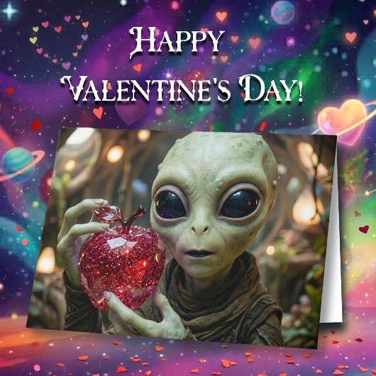 Appel-olutely Van Jou| Grappige Alien Valentijnsda Kaart