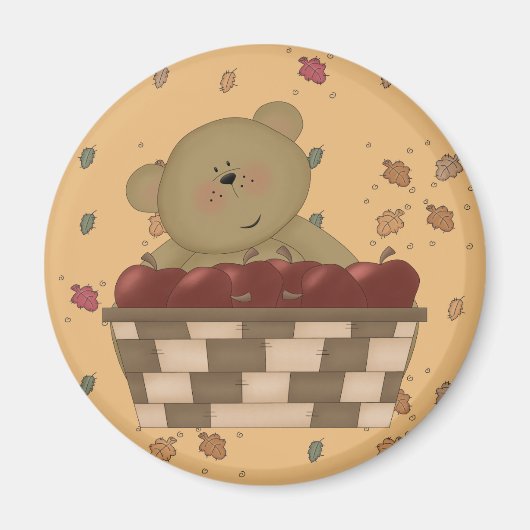 appel oogst teddybeer magneet (Voorkant)