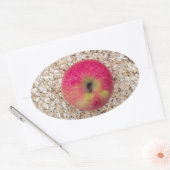Appel op havermeel ovale sticker (Envelop)