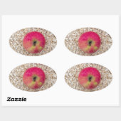 Appel op havermeel ovale sticker (Vel)