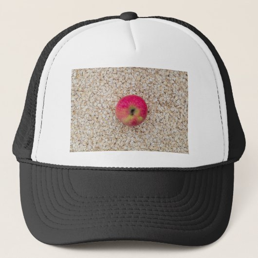 Appel op havermeel trucker pet (Voorkant)