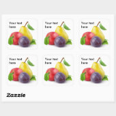Appel, peer en pruim vierkante sticker (Vel)