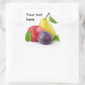Appel, peer en pruim vierkante sticker (Tas)