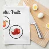 Appel, Peer & Granaatappel ontwerp Theedoek (Quarter Fold)