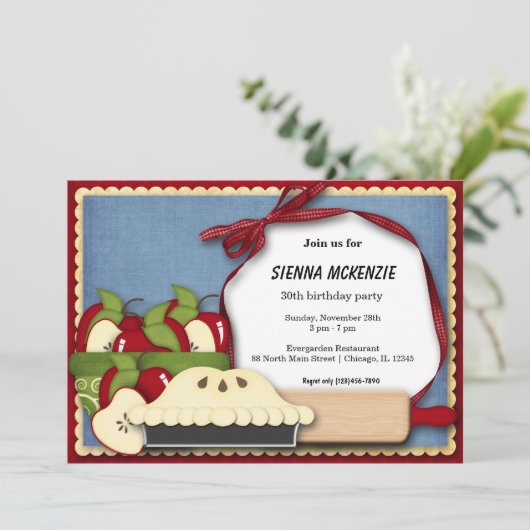 Appel Pie Birthday Kaart (Staand voorkant)