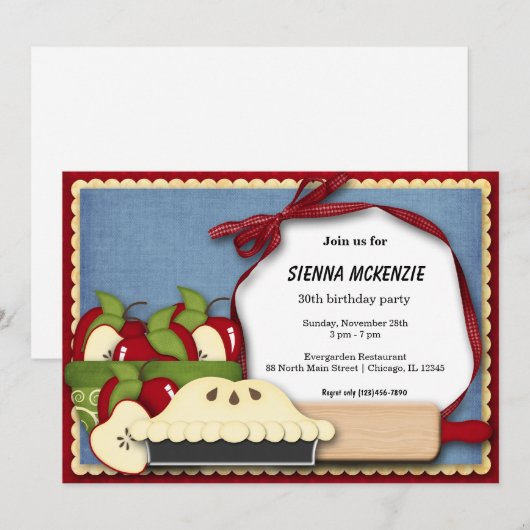 Appel Pie Birthday Kaart (Voorkant / Achterkant)