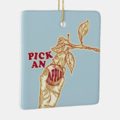 Appel plukken boomgaard oogst keramisch ornament (Rechts)