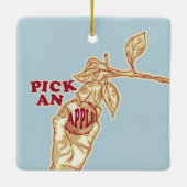 Appel plukken boomgaard oogst keramisch ornament (Achterkant)