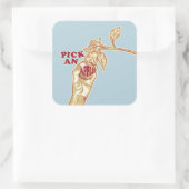 Appel plukken boomgaard oogst vierkante sticker (Tas)