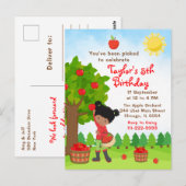 Appel Plukken Verjaardag Afro-Amerikaans Meisje Po Briefkaart (Voorkant / Achterkant)