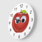 Appel, rood fruit met googly ogen - Gepersonalisee Grote Klok (Hoek)